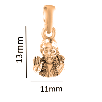 22 CT Gold Plated Silver (92.5% purity) God Shirdi Sai Baba Pendant by For Kids and woman