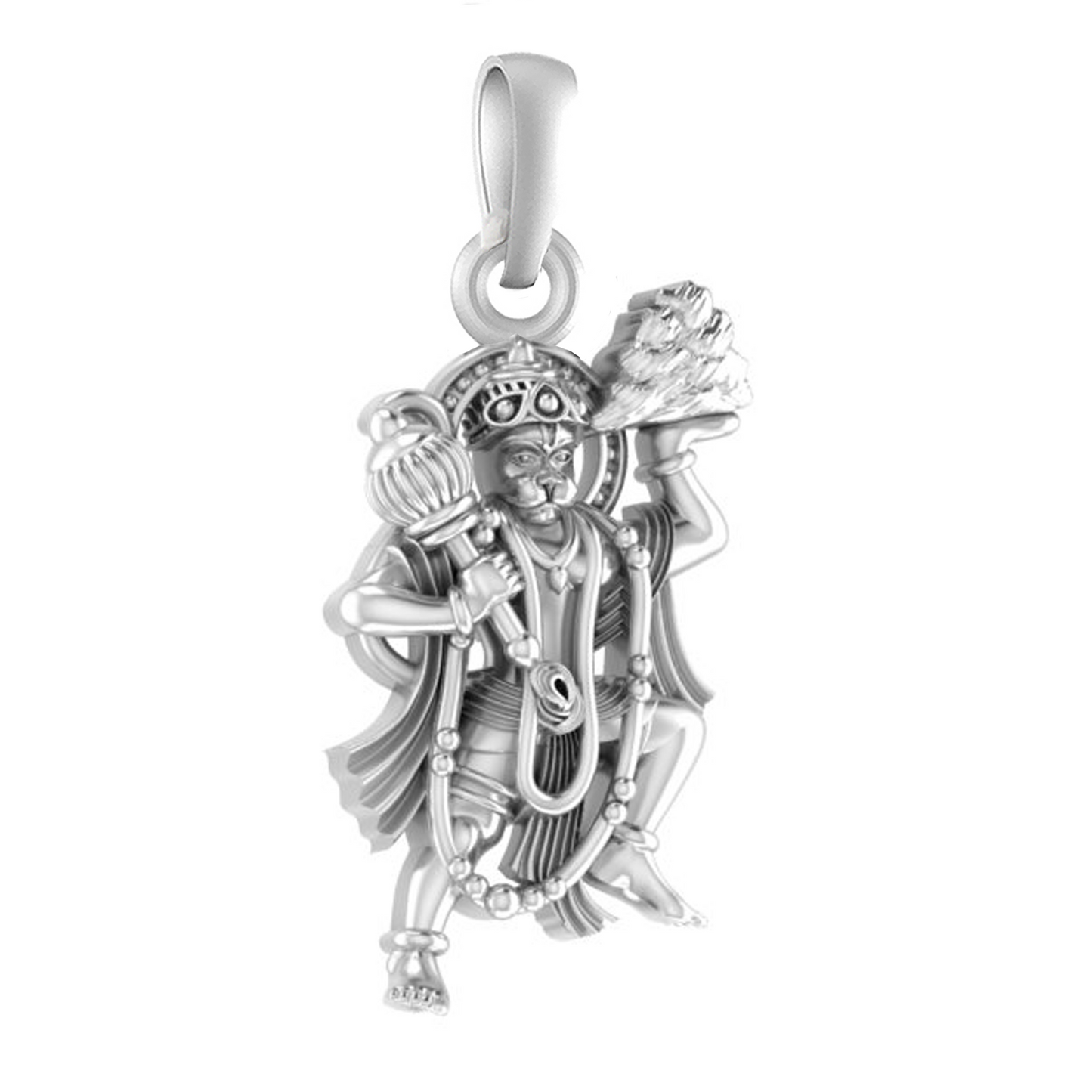 Pure Sterling Silver God Hanuman Kids Pendant by Akshat Sapphire – 92.5 Silver-KD7065