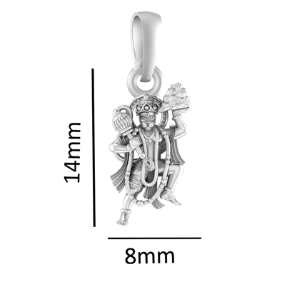 Pure Sterling Silver God Hanuman Kids Pendant by Akshat Sapphire – 92.5 Silver-KD7065