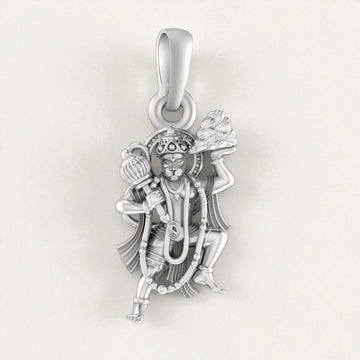 Akshat Sapphire 92.5% Pure Sterling Silver God Hanuman Bajrang Bali  Pendant Locket for Kids