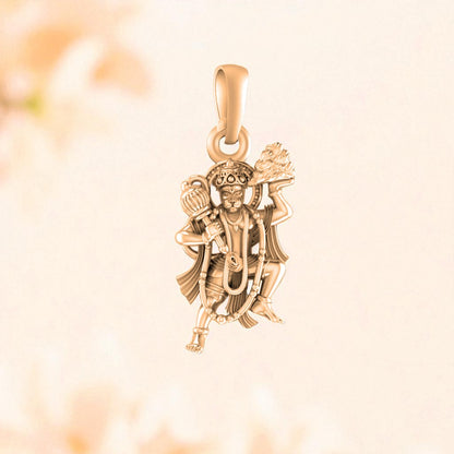 22 CT Gold Plated Silver (92.5% purity) God Hanuman Bajrang Bali Pendant by for Kids