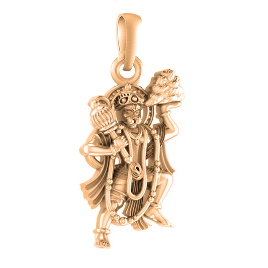 22 CT Gold Plated Silver (92.5% purity) God Hanuman Bajrang Bali  Pendant by Akshat Sapphire for Kids
