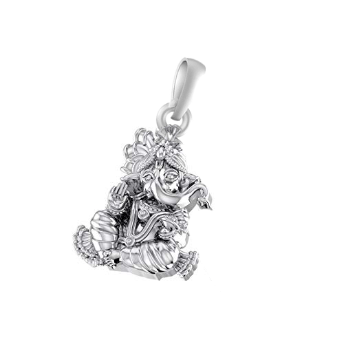 92.5% Pure Sterling Silver God Ganesh Ganpati Pendant Locket For Kids and woman