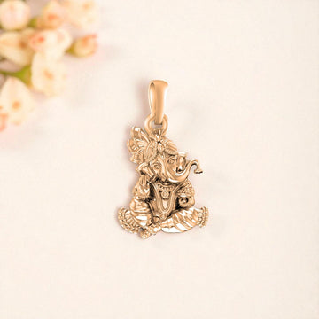 22 CT Gold Plated Silver (92.5% purity) God Ganesh Ganpati Pendant by Akshat Sapphire For Kids and woman