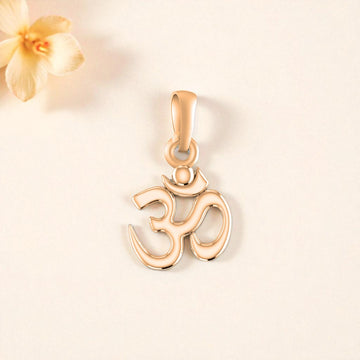 22 CT Gold Plated Silver (92.5% purity) Spiritual OM Pendant by Akshat Sapphire for Kids & Woman