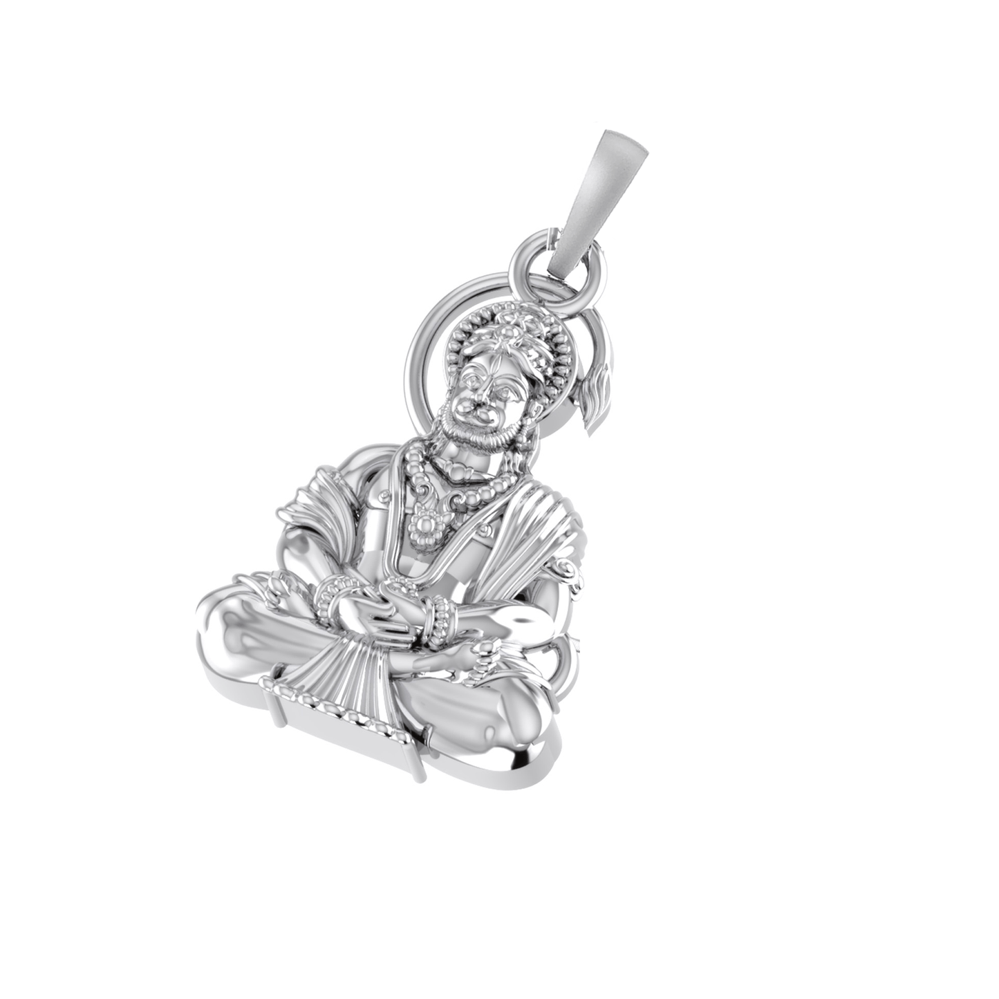 92.5% Pure Sterling Silver God Hanuman Bajrang Bali Pendant Locket for Kids