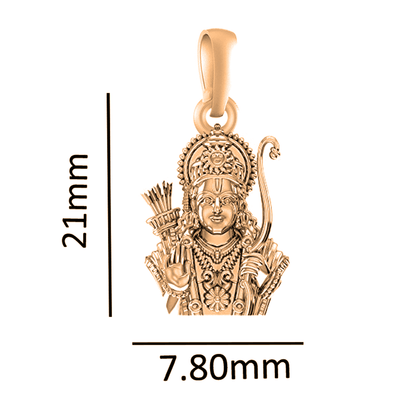 22 CT Gold Plated Silver (92.5% purity) God Shree Ram Pendant by for Kids & Woman