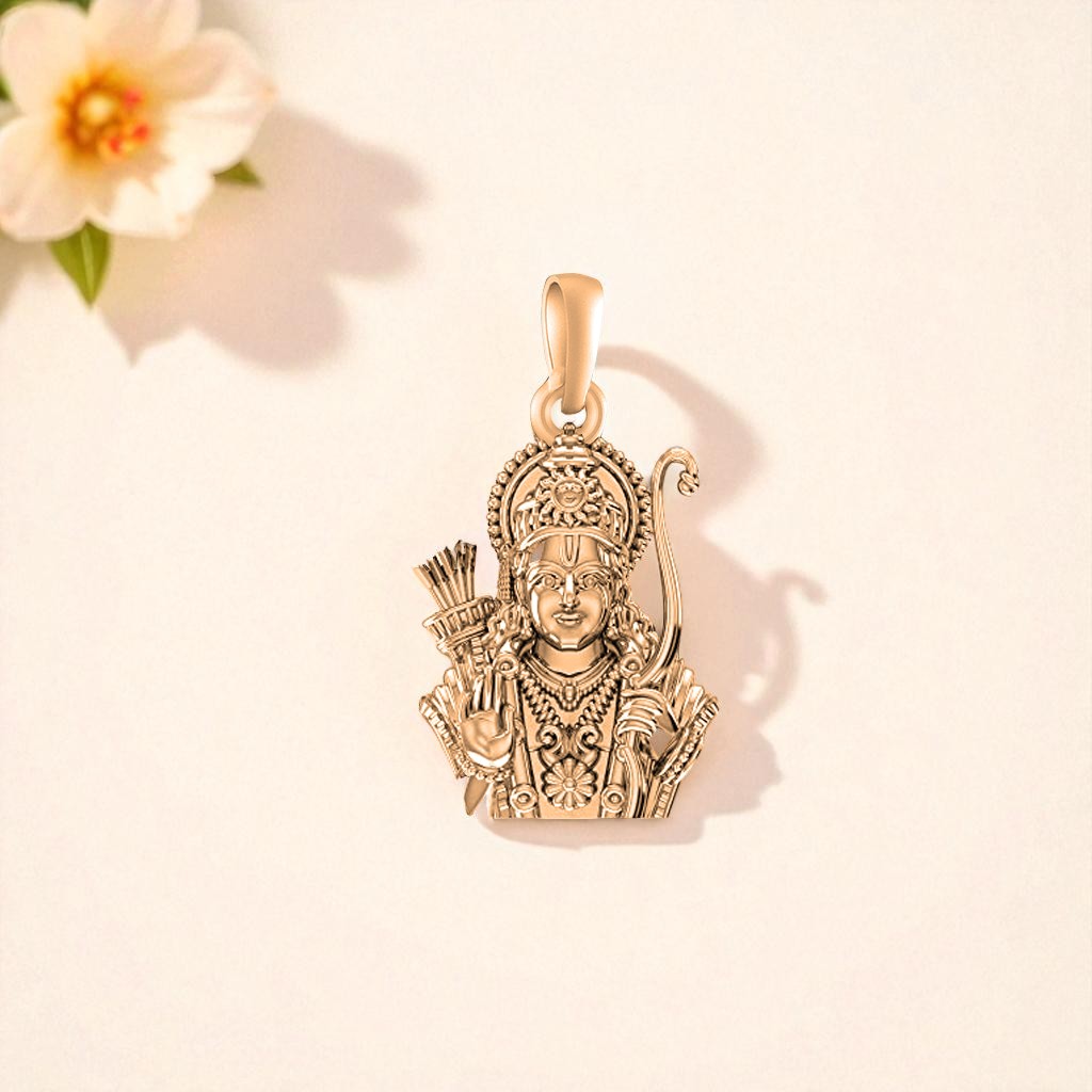 22 CT Gold Plated Silver (92.5% purity) God Shree Ram Pendant by Akshat Sapphire for Kids & Woman