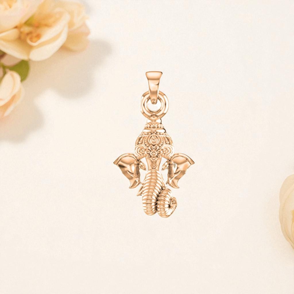 22 CT Gold Plated Silver (92.5% purity) God Ganesh Ganpati Pendant by Akshat Sapphire For Kids and woman
