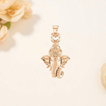 22 CT Gold Plated Silver (92.5% purity) God Ganesh Ganpati Pendant by Akshat Sapphire For Kids and woman
