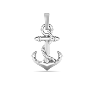 Akshat Sapphire 92.5% Pure Sterling Silver Ship Anchor Pendant for Kids & Woman