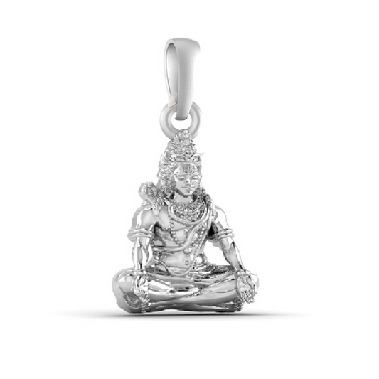Akshat Sapphire 92.5% Pure Sterling Silver God  Shiva Pendant for Kids & Woman