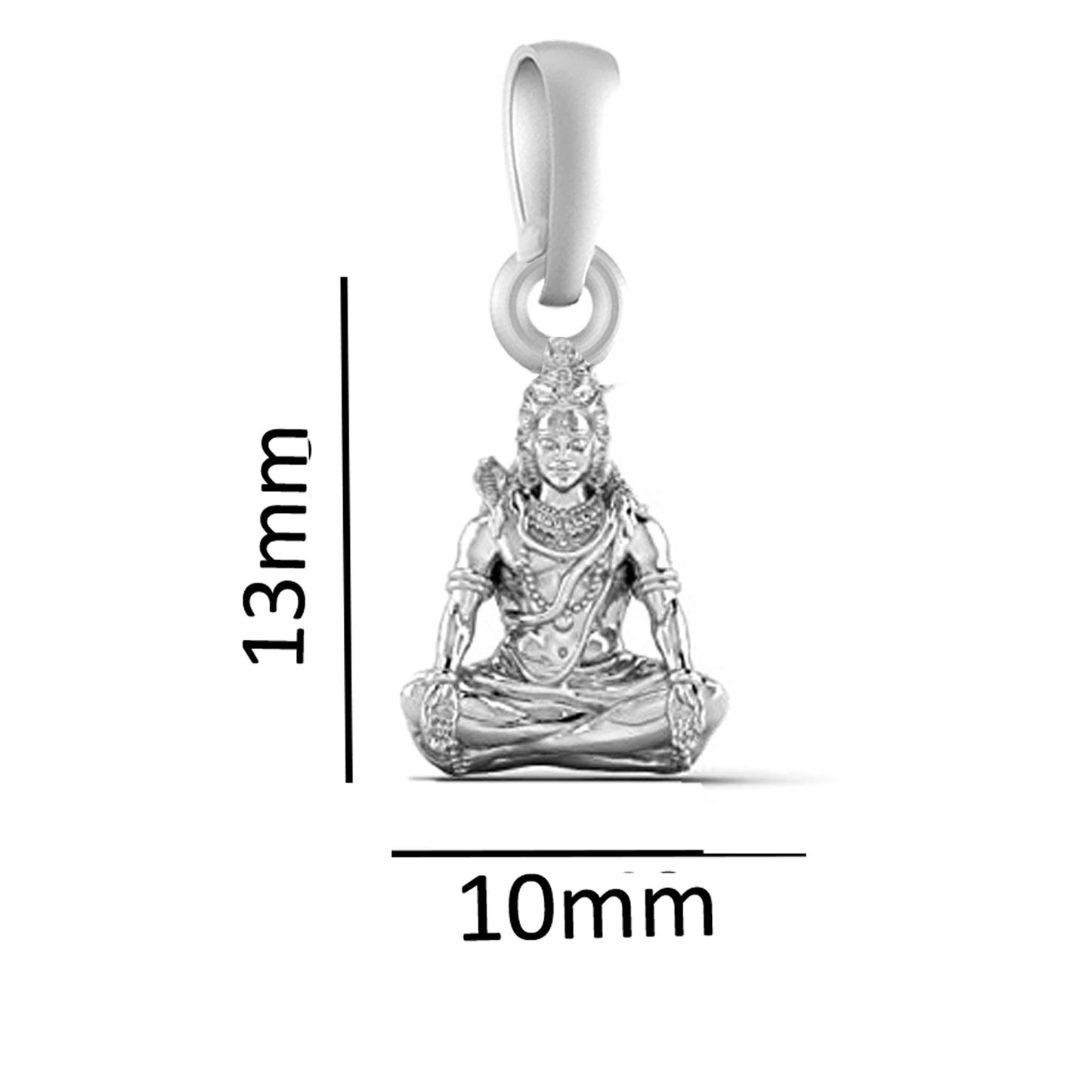 Akshat Sapphire 92.5% Pure Sterling Silver God  Shiva Pendant for Kids & Woman