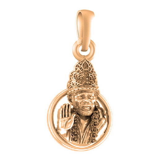 22 CT Gold Plated Silver (92.5% purity) God Shirdi Sai Baba Pendant by Akshat Sapphire For Kids and woman