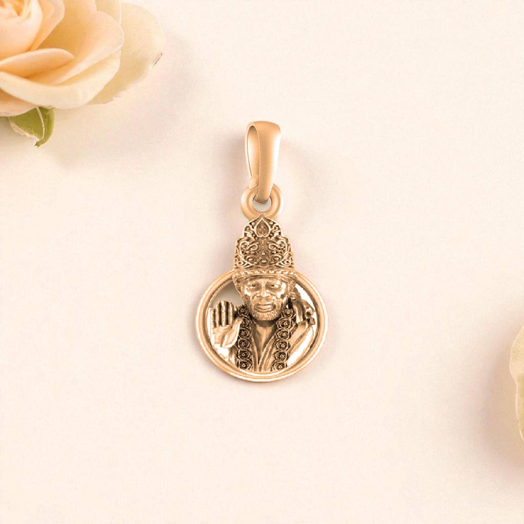 22 CT Gold Plated Silver (92.5% purity) God Shirdi Sai Baba Pendant by Akshat Sapphire For Kids and woman