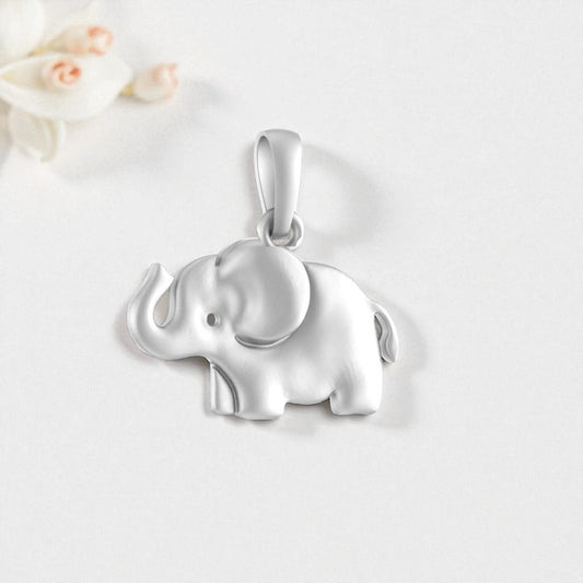 92.5% Pure Sterling Silver Strength Symbolic Elephant Pendant for Kids & Woman