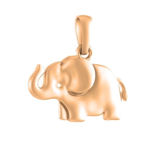 22 CT Gold Plated Silver (92.5% purity) Strength Symbolic  Elephant Pendant by Akshat Sapphire for Kids & Woman