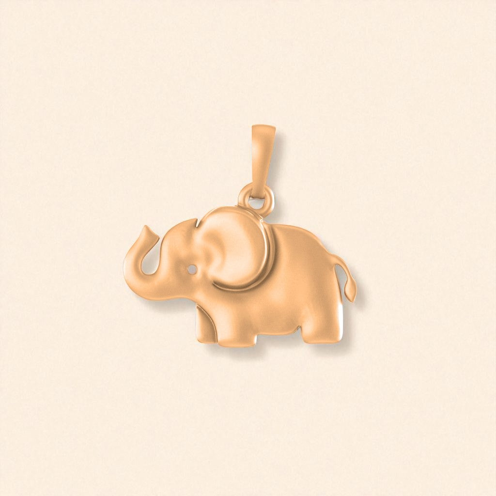 22 CT Gold Plated Silver (92.5% purity) Strength Symbolic  Elephant Pendant by Akshat Sapphire for Kids & Woman