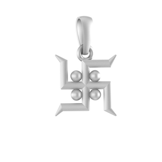 Akshat Sapphire 92.5% Pure Sterling Silver Spiritual Swastik Symbol Pendant for Kids & Woman