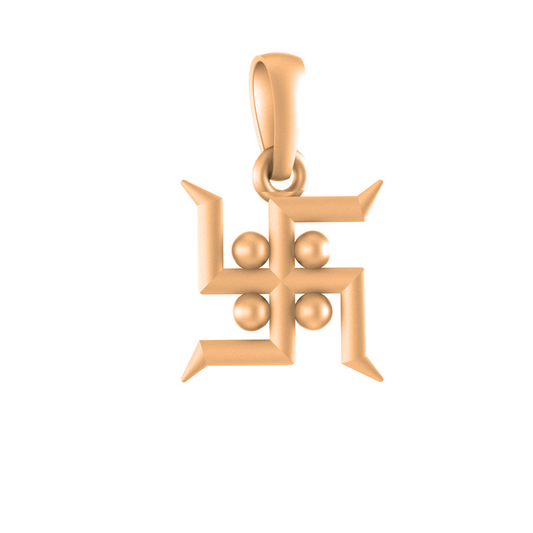 22 CT Gold Plated Silver (92.5% purity) Spiritual Swastik Symbol Pendant by Akshat Sapphire for  Kids & Woman