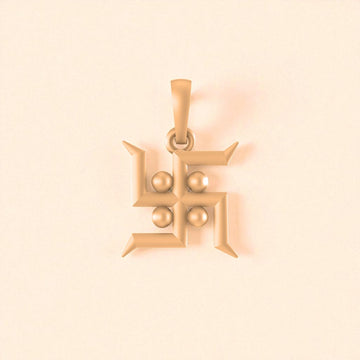 22 CT Gold Plated Silver (92.5% purity) Spiritual Swastik Symbol Pendant by Akshat Sapphire for  Kids & Woman