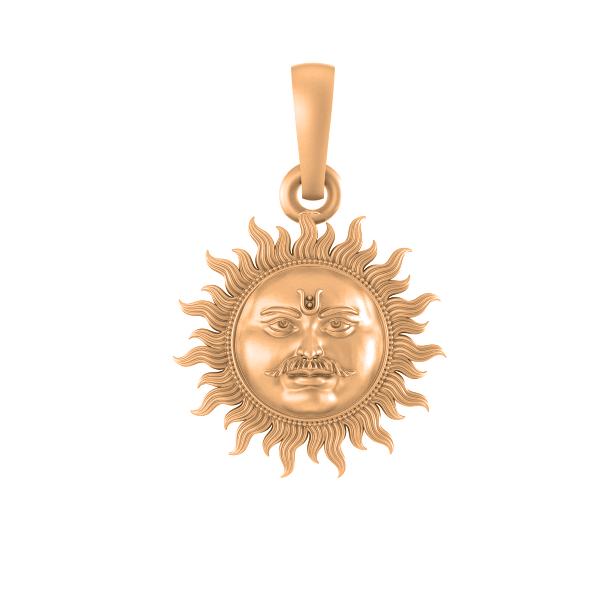 22 CT Gold Plated Silver (92.5% purity) Divine God Sun Pendant by Akshat Sapphire for Kids & Woman