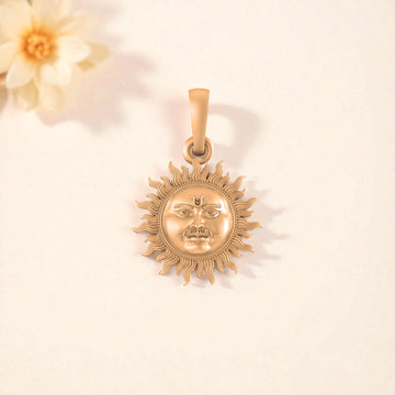22 CT Gold Plated Silver (92.5% purity) Divine God Sun Pendant by Akshat Sapphire for Kids & Woman