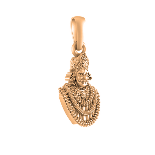 22 CT Gold Plated Silver (92.5% purity) God Baba Khatu Shyam Pendant by Akshat Sapphire for Kids & Woman