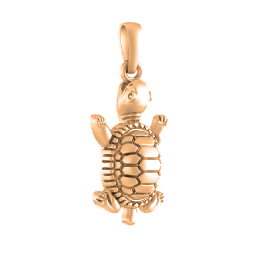 22 CT Gold Plated Silver (92.5% purity) Prosperity Symbolic Tortoise Pendant by Akshat Sapphire for Kids & Woman