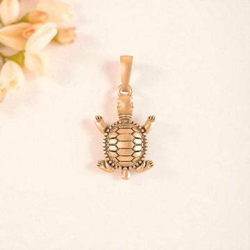 22 CT Gold Plated Silver (92.5% purity) Prosperity Symbolic Tortoise Pendant by Akshat Sapphire for Kids & Woman