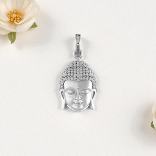 Sterling Silver  92.5% Pure Spiritual God  Gautam Buddha Pendant for Kids & Woman