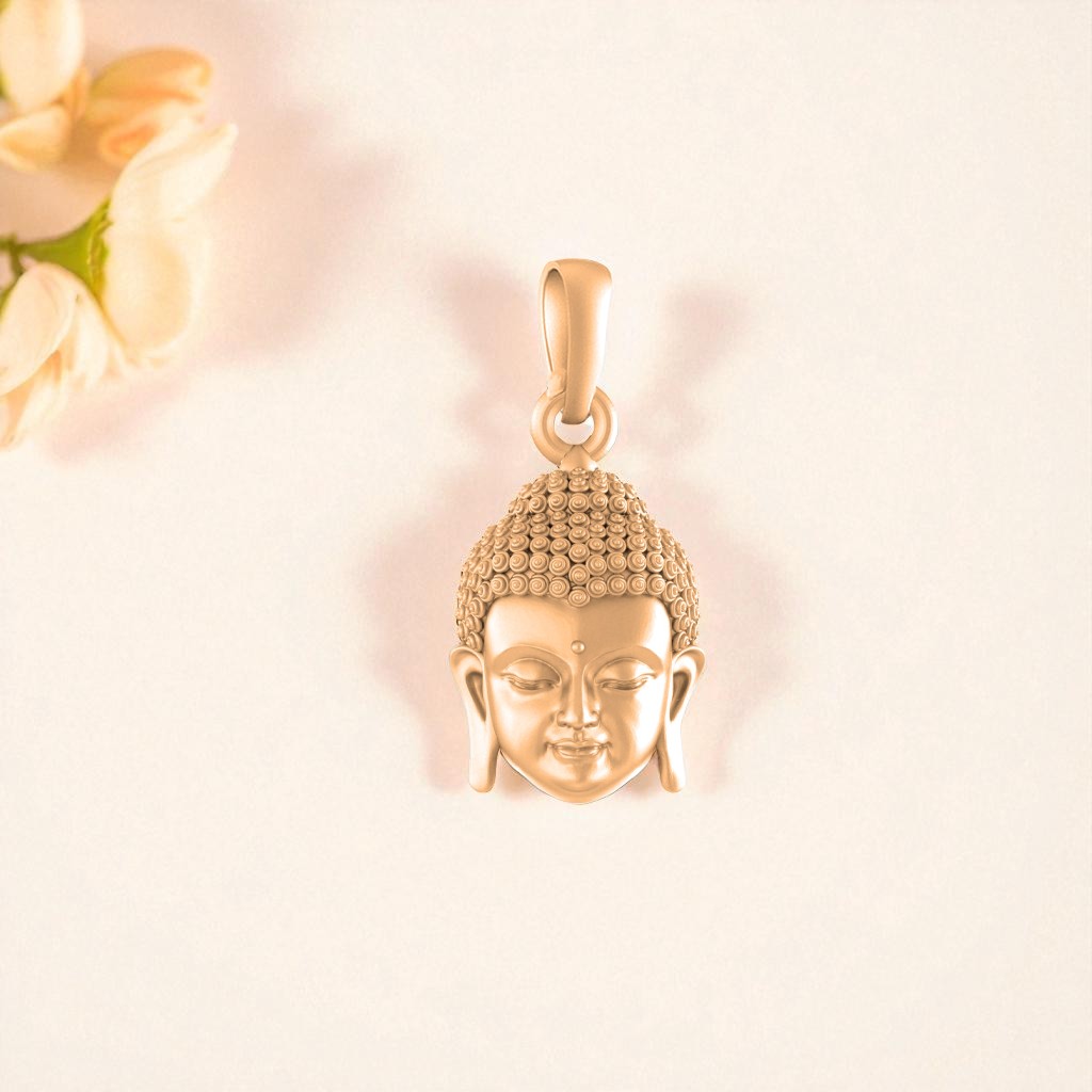 22 CT Gold Plated Silver (92.5% purity) Spiritual God  Gautam Buddha Pendant by Akshat Sapphire for Kids & Woman