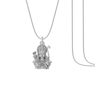 God Shree Ram Silver Chain Pendant(92.5% purity) by Akshat Sapphire Ram Chain Pendant for Kids (Upto 4 years) (Snake Chain: 12 Inches)