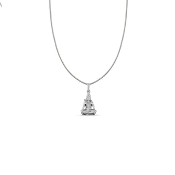 God Shiva Silver Chain Pendant(92.5% purity) by Akshat Sapphire Shiva Chain Pendant for Kids (Upto 4 years) & Woman (Snake Chain: 12 Inches)