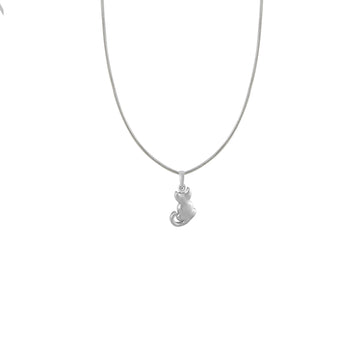 Silver Stylish and Fashionable Cute Cat Chain Pendan (92.5% purity) by Akshat Sapphire Cute Cat Chain Pendan  for Kids (Upto 4 years) (Snake Chain: 12 Inches)