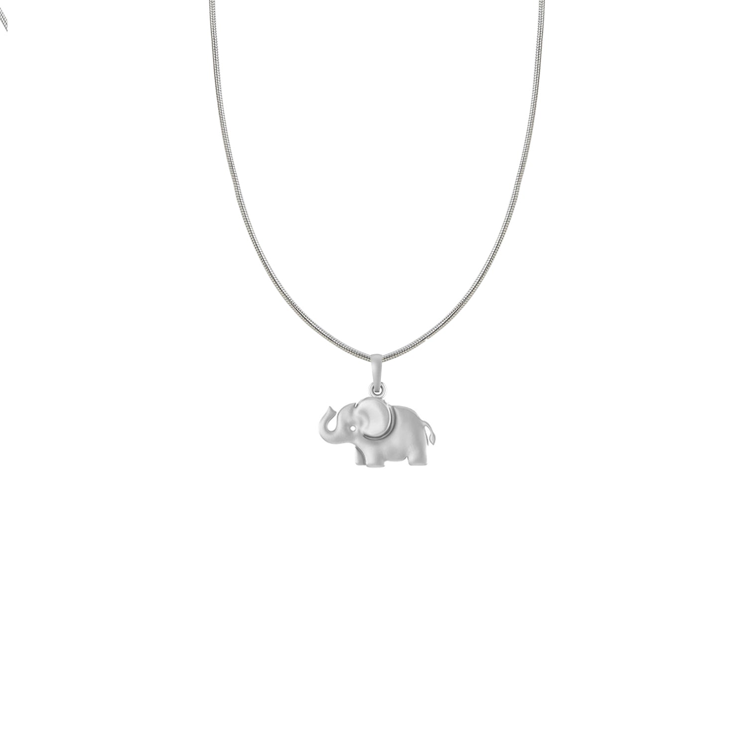 Silver Strength Symbolic Elephant Chain Pendant (92.5% purity) by Akshat Sapphire Elephant Chain Pendant for Kids (Upto 4 years)  (Snake Chain: 12 Inches)