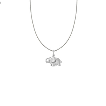 Silver Strength Symbolic Elephant Chain Pendant (92.5% purity) by Akshat Sapphire Elephant Chain Pendant for Kids (Upto 4 years)  (Snake Chain: 12 Inches)