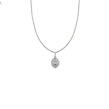 God  Vishnu Narsimha Silver Chain Pendant (92.5% purity) by Akshat Sapphire Vishnu Narsimha for Kids (Upto 4 years)  (Snake Chain: 12 Inches)