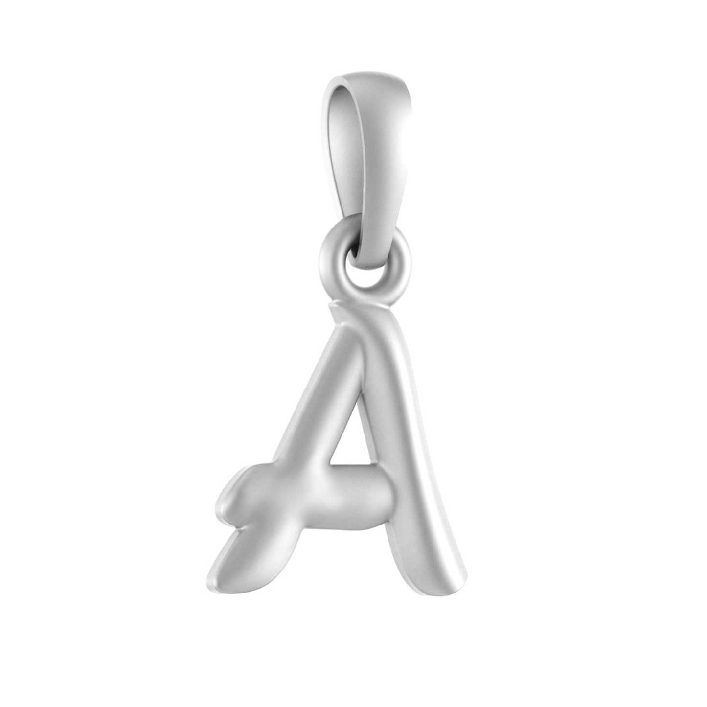 Alphabet Silver Chain Pendant (92.5% purity) for kids upto 4 years by (Snake Chain: 12 Inches)