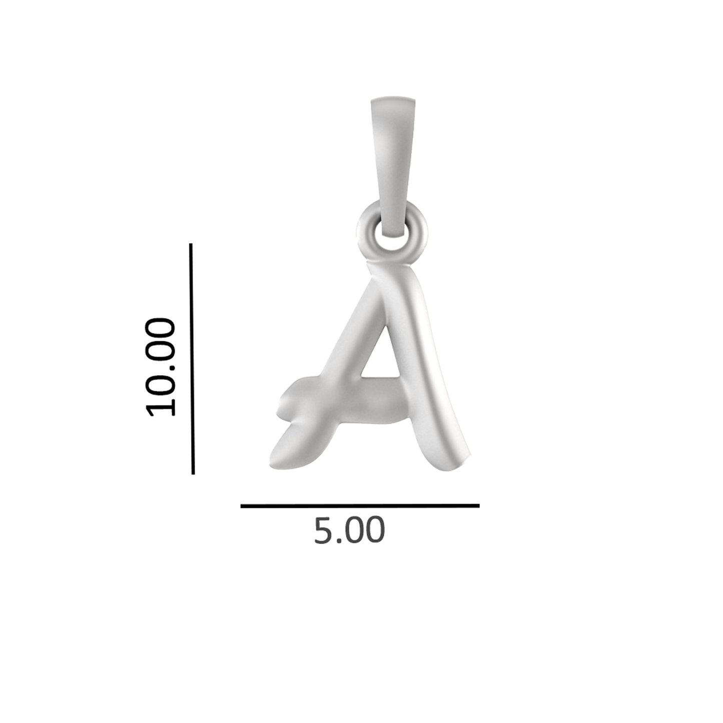 Alphabet Silver Chain Pendant (92.5% purity) for kids upto 4 years by (Snake Chain: 12 Inches)