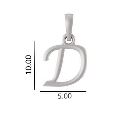 Alphabet Silver Chain Pendant (92.5% purity) for kids upto 4 years by (Snake Chain: 12 Inches)