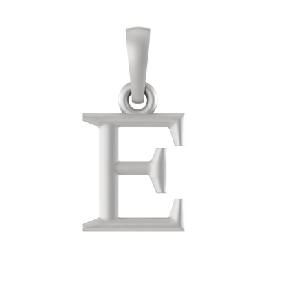 Alphabet Silver Chain Pendant (92.5% purity) for kids upto 4 years by (Snake Chain: 12 Inches)