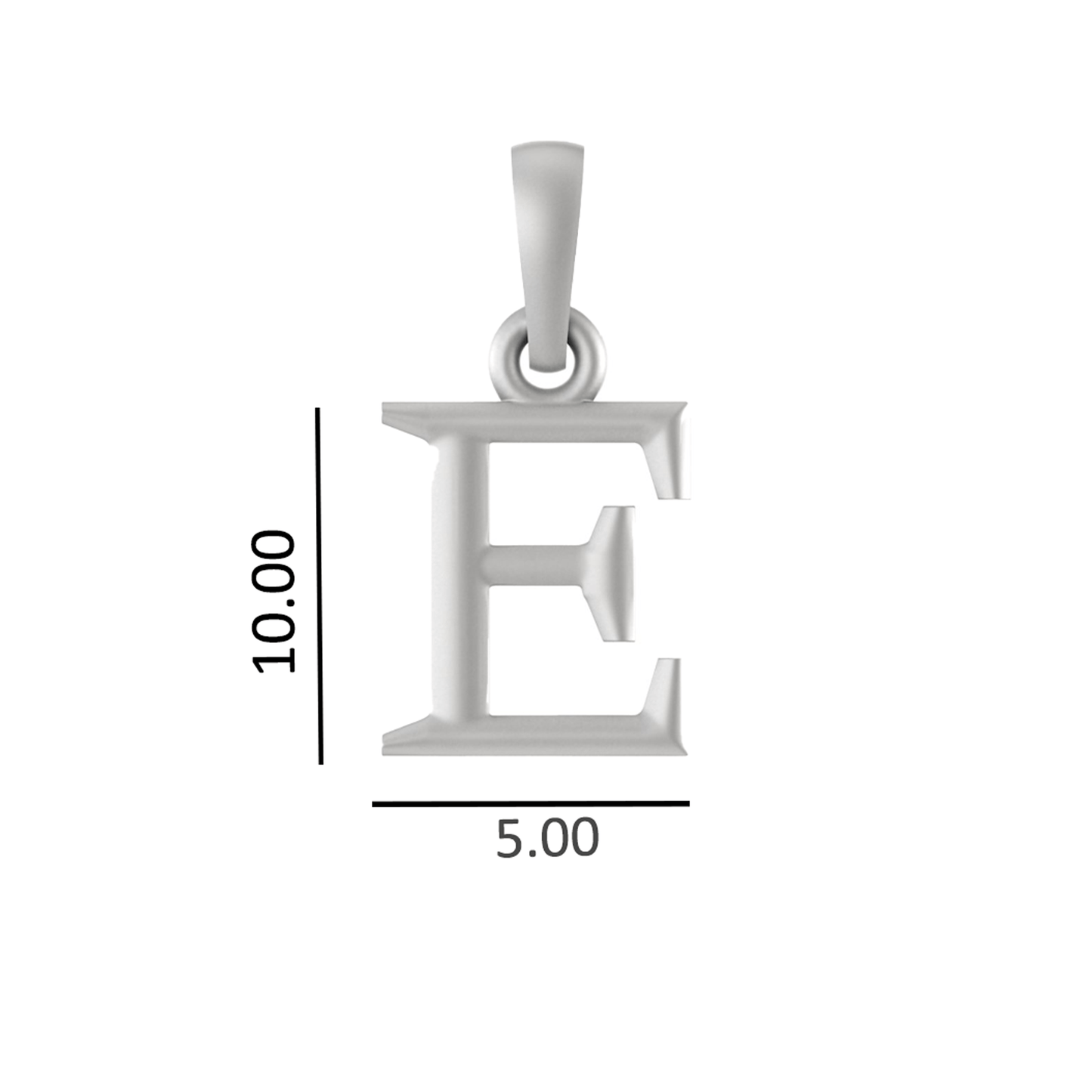 Alphabet Silver Chain Pendant (92.5% purity) for kids upto 4 years by (Snake Chain: 12 Inches)