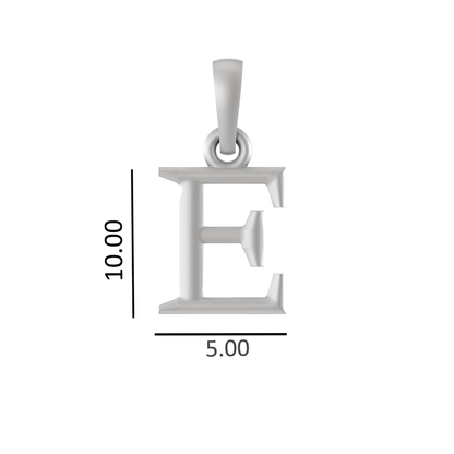 Alphabet Silver Chain Pendant (92.5% purity) for kids upto 4 years by (Snake Chain: 12 Inches)