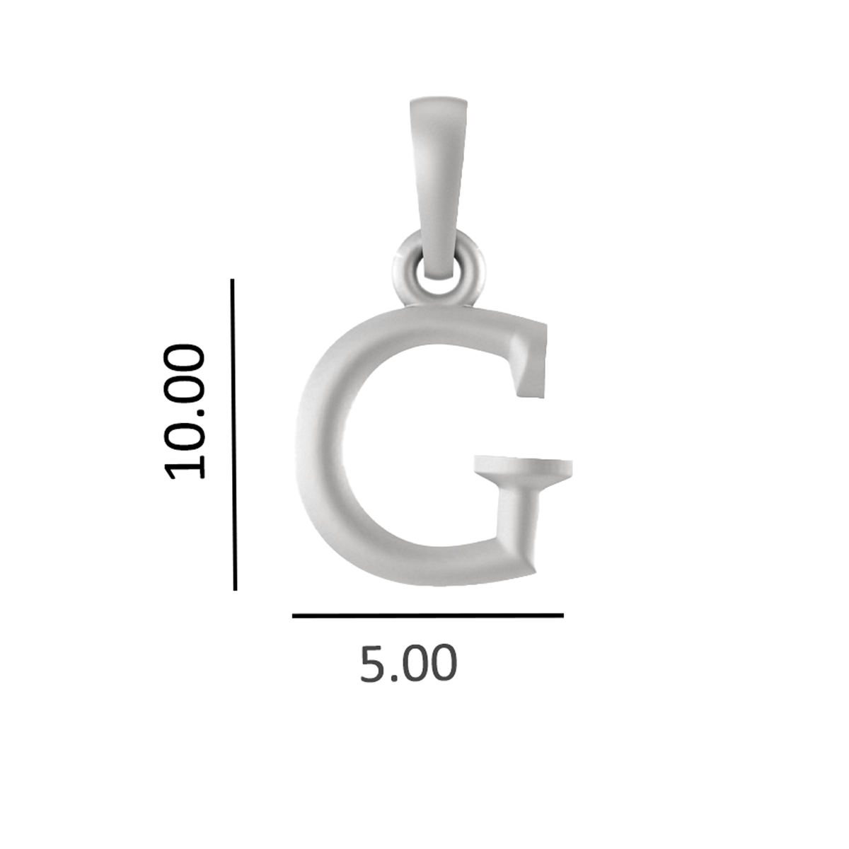 Sterling silver G alphabet chain pendant for kids snake chain 12 inches by Akshat Sapphire 92.5 Silver KDPSS12-G-8029