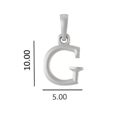 Alphabet Silver Chain Pendant (92.5% purity) for kids upto 4 years by (Snake Chain: 12 Inches)