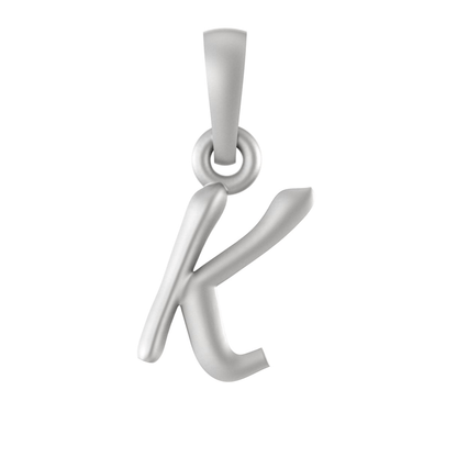 Alphabet Silver Chain Pendant (92.5% purity) for kids upto 4 years by (Snake Chain: 12 Inches)
