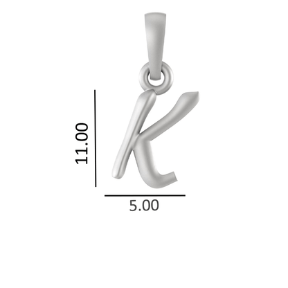Alphabet Silver Chain Pendant (92.5% purity) for kids upto 4 years by (Snake Chain: 12 Inches)