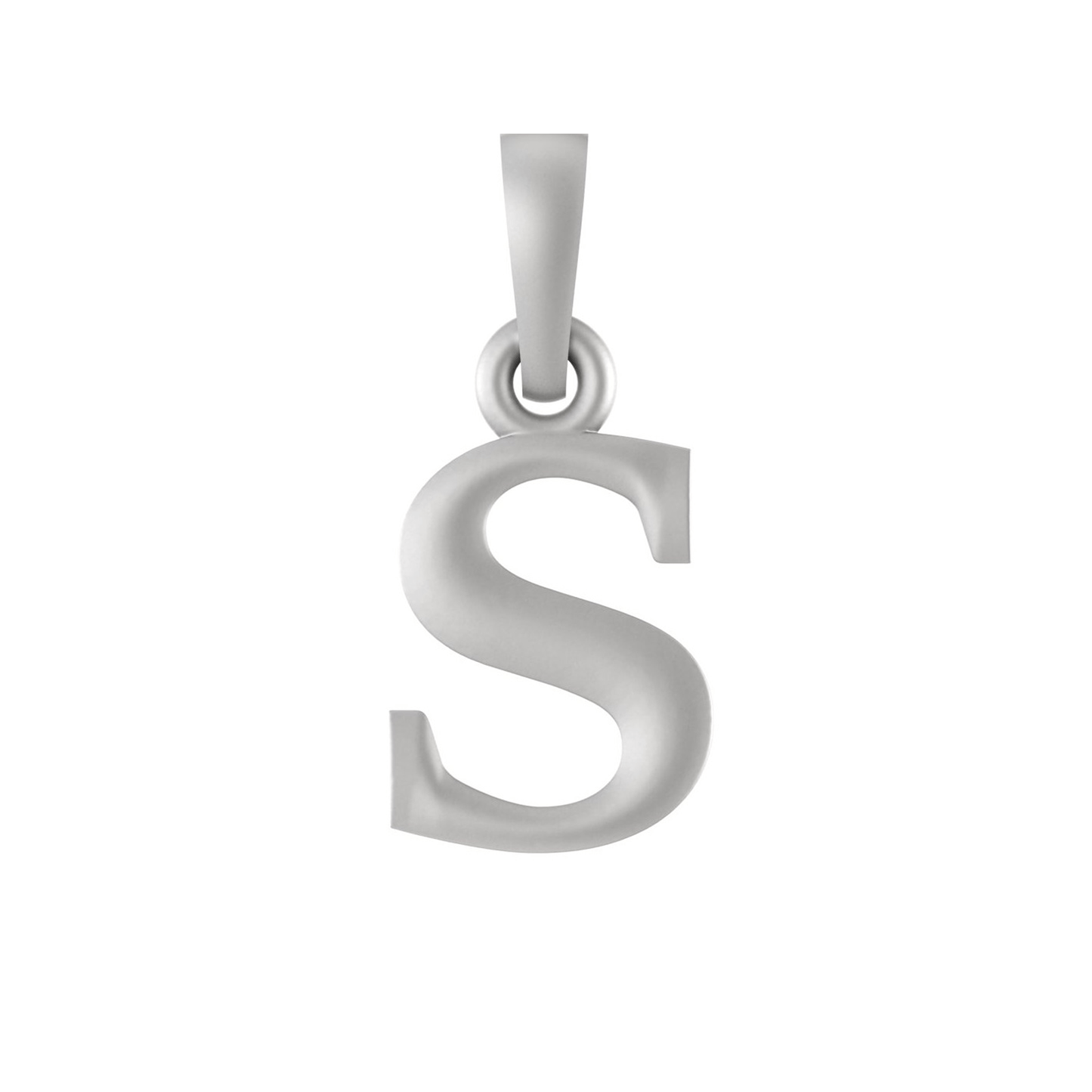 Alphabet Silver Chain Pendant (92.5% purity) for kids upto 4 years by (Snake Chain: 12 Inches)