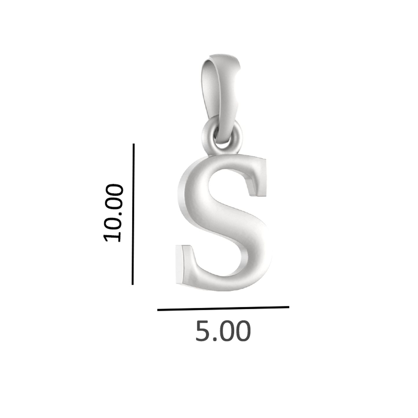 Alphabet Silver Chain Pendant (92.5% purity) for kids upto 4 years by (Snake Chain: 12 Inches)